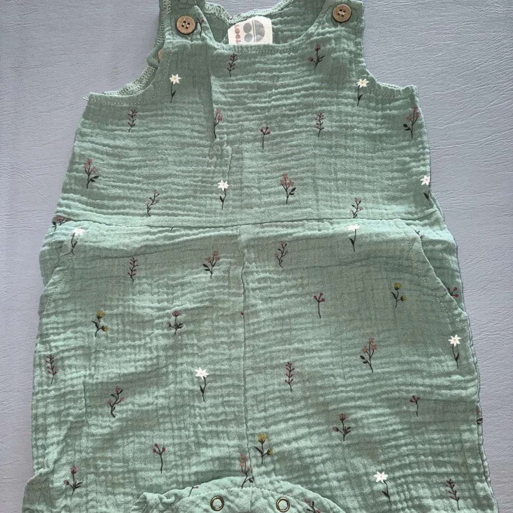 Dot Dot‎ Smile Green Floral Kids Overalls